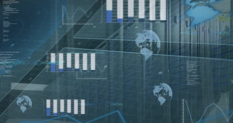 Digital Network and Data Charts in Server Room