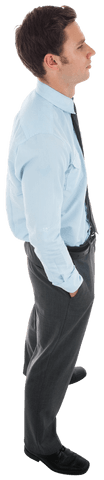 side view of transparent businessman standing hands in pockets - Download Free Stock Videos Pikwizard.com