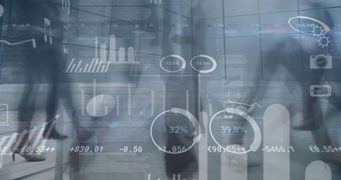 Abstract Financial Data Overlay on Business Environment - Download Free Stock Images Pikwizard.com