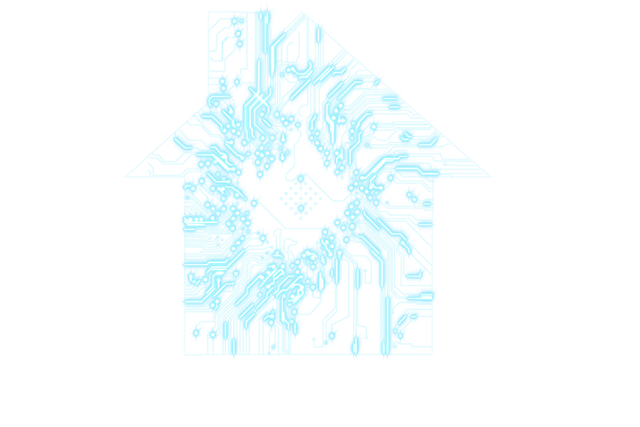 Digital House with Microchip Connections on Transparent Background - Download Free Stock Videos Pikwizard.com