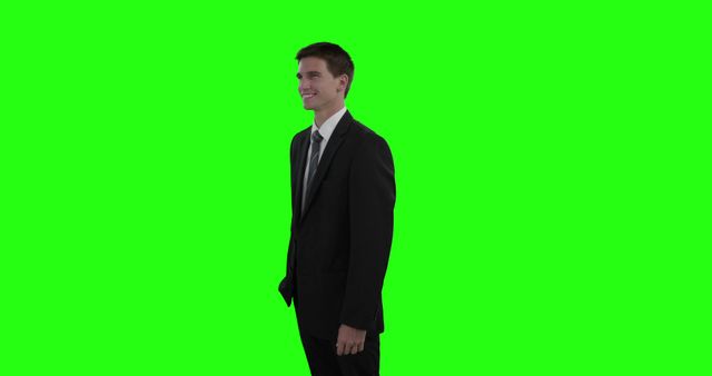 Businessman Smiling in Suit on Green Screen Background - Download Free Stock Images Pikwizard.com