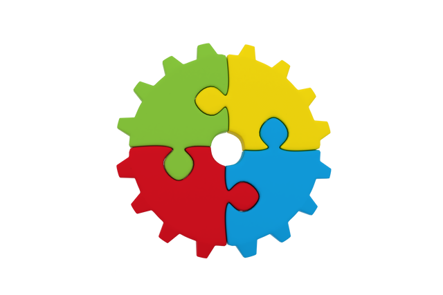 Colorful Cog Puzzle Vector on Transparent Background - Download Free Stock Videos Pikwizard.com