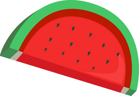 Flat design watermelon wedge on transparent background