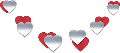 Silver and Red Hearts Vector on Transparent Romantic Valentine Design - Download Free Stock Videos Pikwizard.com