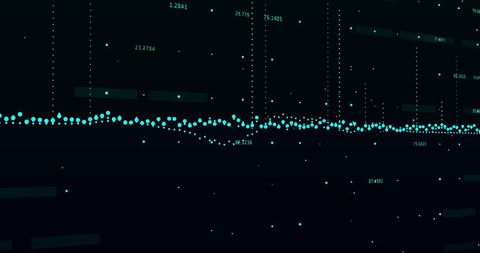 Abstract Technology Chart with Blue Dots on Black Background - Download Free Stock Images Pikwizard.com