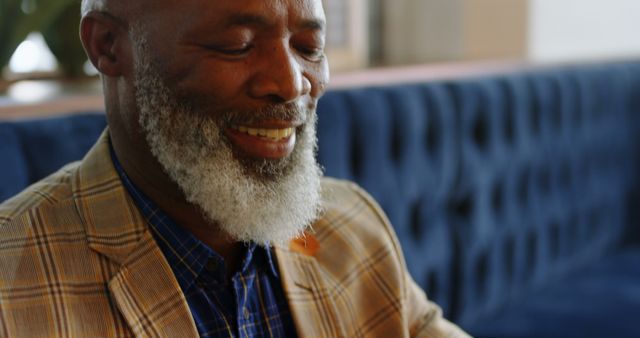 Smiling Mature Man with Grey Beard in Business Suit - Download Free Stock Images Pikwizard.com