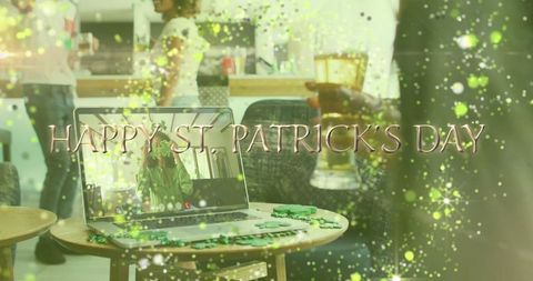 Virtual saint patrick's day celebration with cheers