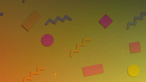 Colorful Geometric Shape Animation on Gradient Background