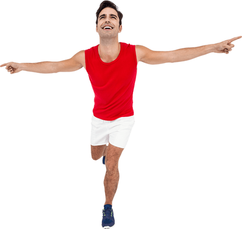 excited male athlete celebrating victory with outstretched arms - Download Free Stock Videos Pikwizard.com