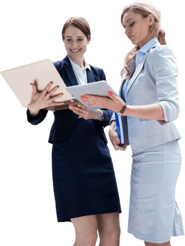 Transparent Smiling Businesswomen Using Digital Devices - Download Free Stock Videos Pikwizard.com