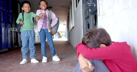 Children Bullying In School Hallway Conflict and Sadness - Download Free Stock Images Pikwizard.com