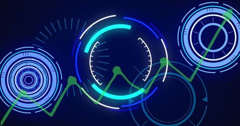 Futuristic Analytics Interface with Dynamic Graphs - Download Free Stock Images Pikwizard.com