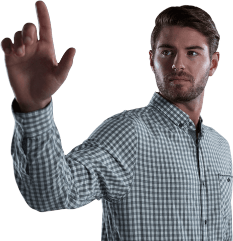 Man Using Futuristic Transparent Interface in Business Attire - Download Free Stock Videos Pikwizard.com