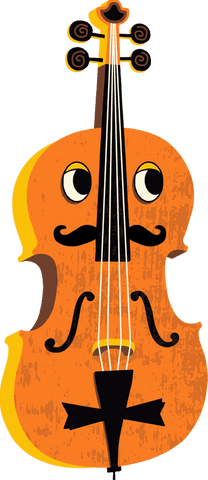 Cartoon Violin Character with Eyes and Mustache on Transparent Background - Download Free Stock Videos Pikwizard.com