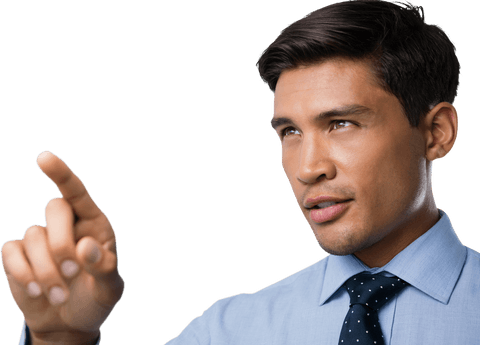 Confident Businessman Using Transparent Interface - Download Free Stock Videos Pikwizard.com