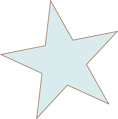 Pale blue star graphic with transparent background for minimalist designs