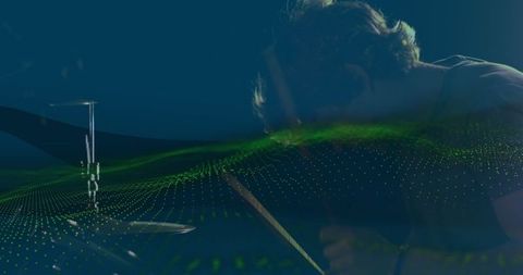 Energizing Drummer Fusion with Digital Wave Landscape