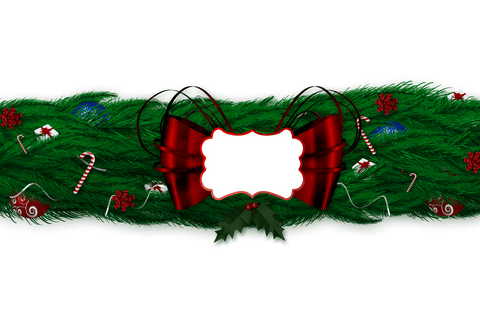 Transparent Christmas Garland with Festive Decorations and Ribbon