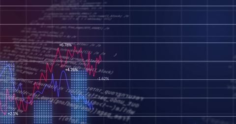 Stock Market Trends and Data Analysis over Digital Grid - Download Free Stock Images Pikwizard.com