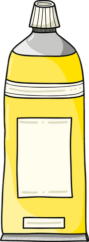 Digital Illustration of Yellow Paint Tube on Transparent Background