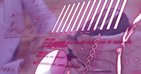 Digital interface with financial graphs and credit card payment