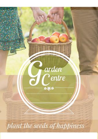 couple holding apple basket for garden center promotion - Download Free Stock Templates Pikwizard.com