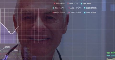 Smiling Senior Doctor Integrates Medical Practice with Technology