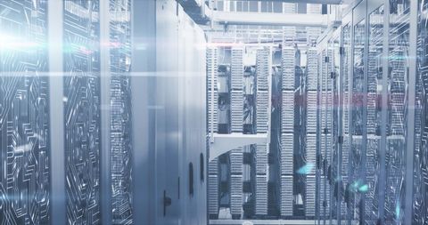Futuristic Data Server Room with Digital Interface Concept - Download Free Stock Images Pikwizard.com