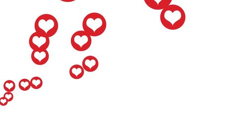 Floating Red Heart Icons on White Background for Social Media Love Theme - Download Free Stock Images Pikwizard.com