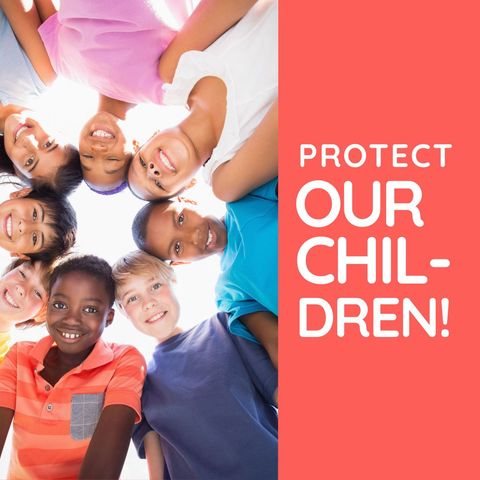 Diverse smiling children united against solidarity poster