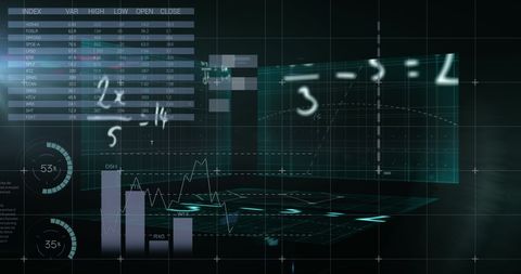 Digital Data Analysis and Mathematical Overlay - Download Free Stock Images Pikwizard.com