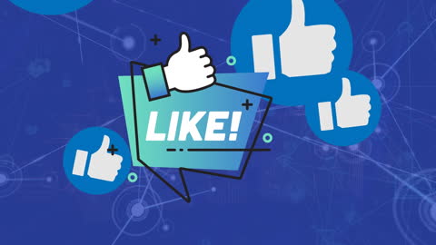 Digital Media Usage Concept with Thumbs Up Icons