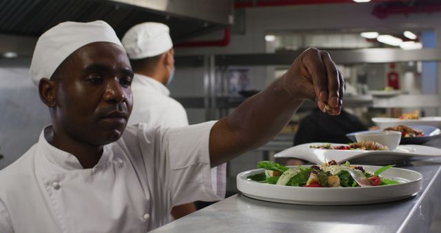 African American Chef Plating Dish in Professional Restaurant Kitchen - Download Free Stock Images Pikwizard.com