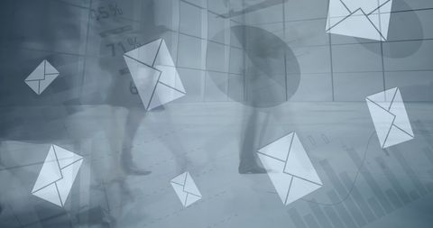 Business Professionals and Digital Communication Overlay - Download Free Stock Images Pikwizard.com