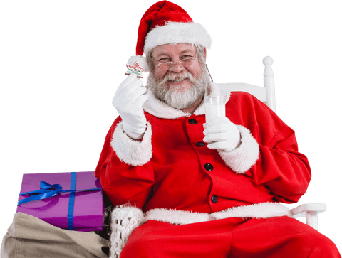 festive transparent santa claus holding milk and cookie - Download Free Stock Videos Pikwizard.com