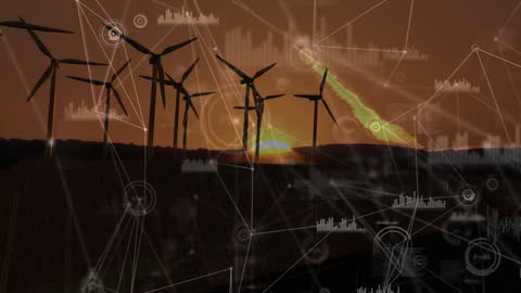 Futuristic Renewable Energy Concept with Digital Interface