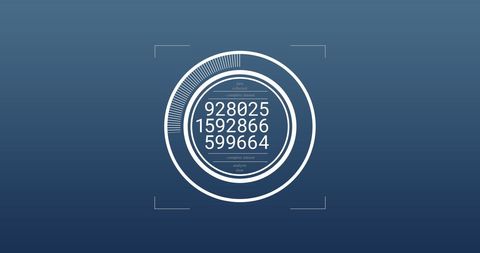 Digital Data Processing Circular Interface Over Blue - Download Free Stock Images Pikwizard.com