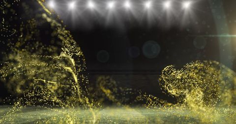Golden Light Burst in Dimmed Stage with Spotlights - Download Free Stock Images Pikwizard.com