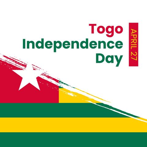 Togo independence day celebration design with national colors