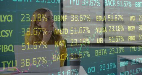 Businesswoman Analyzing Data on Transparent Display Screen - Download Free Stock Images Pikwizard.com