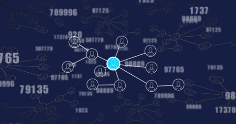Abstract Network of Digital Profiles Concept