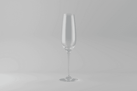 Transparent glass png with soft grey background and copy space