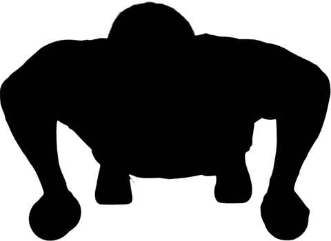 Silhouette of man doing push-ups transparent for fitness designs