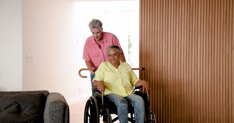 Multiracial Lesbian Seniors Embracing Independence at Home