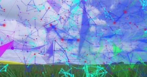 Digital Network Overlay on Rural Countryside