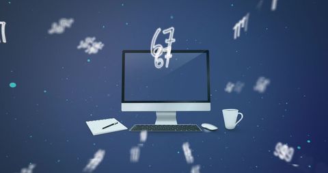 Digital Interface Concept with Computer and Flowing Data - Download Free Stock Images Pikwizard.com