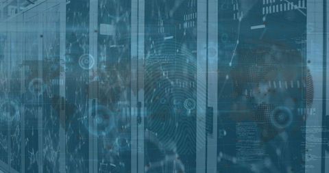 Digital data visualization on server racks