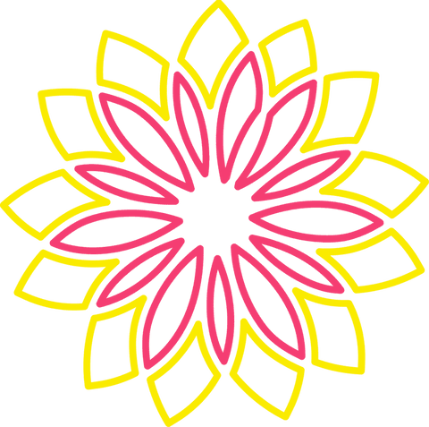 Colorful mandala with symmetric floral pattern on transparent background