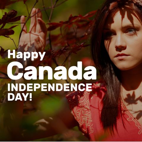 contemplative young woman celebrating canada independence day - Download Free Stock Templates Pikwizard.com