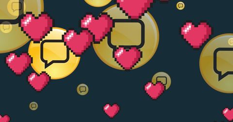 Digital Hearts and Chat Bubbles Social Media Theme